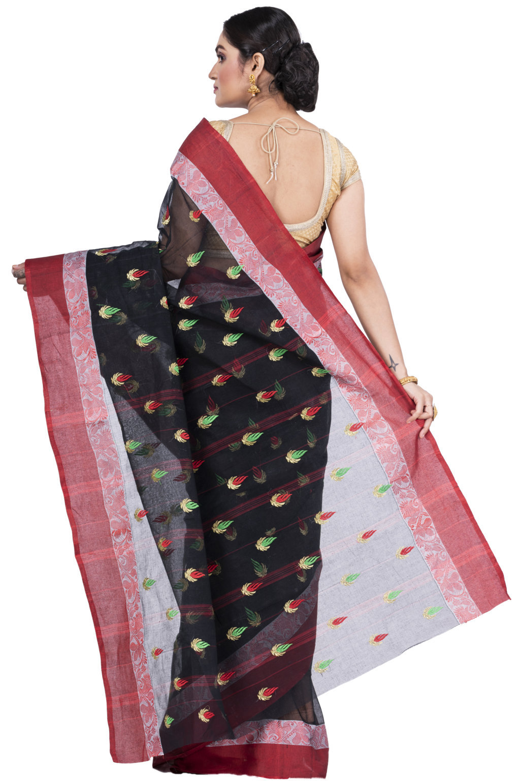 Black Pure Cotton Dip_Embro Tant Embroidery (662)